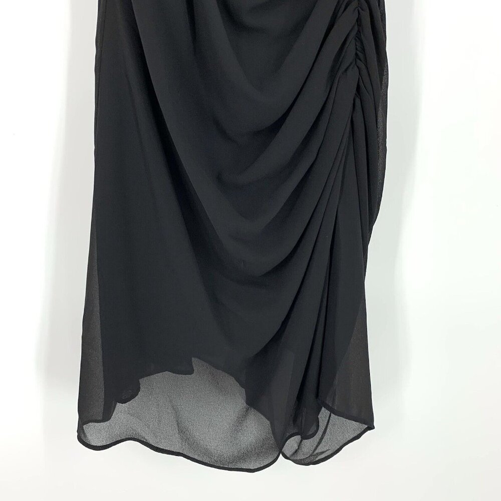 Rebecca Minkoff Dress Kinsley Black Sleeveless Ruched Shirred Mini - Picture 7 of 12